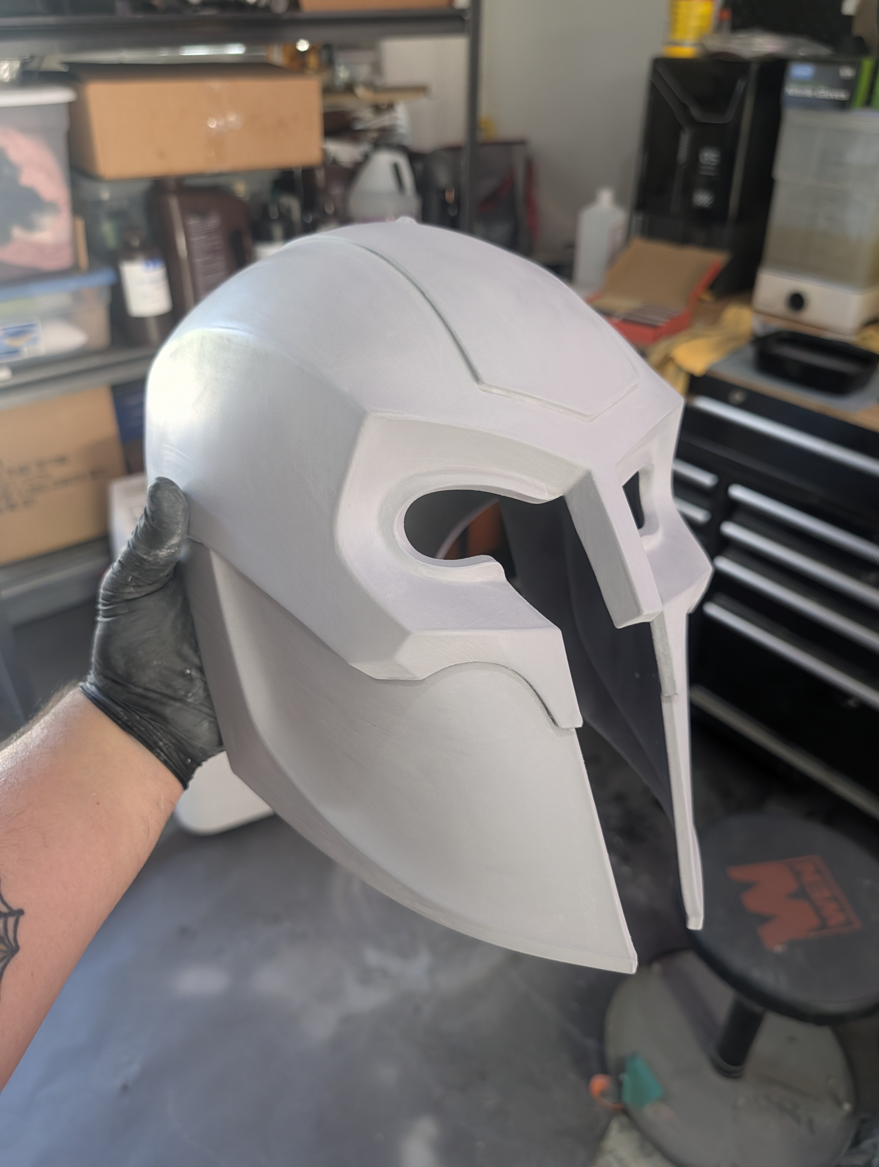 Sanding down helmet